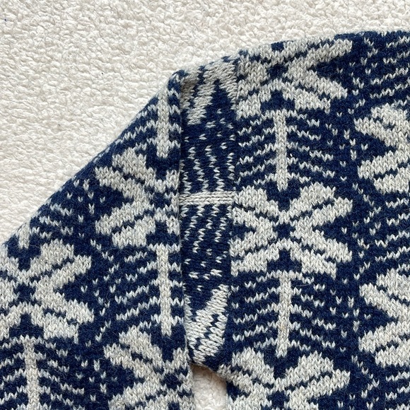 Vintage 80s Eddie Bauer Flower Pattern Knit Crewneck Wool Sweater - Picture 5 of 7